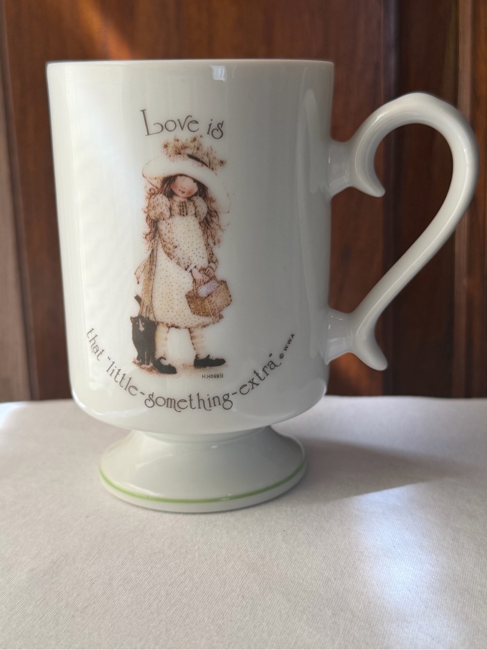 Vintage Holly Hobbie Love Is Little Something Extra Mug Japan 1984